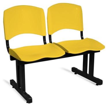 Imagem de Longarina Plástica 2 Lugares A/E Amarelo Lara - Ideaflex