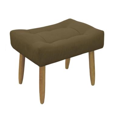 Imagem de Puff Banqueta Decorativo Pés Madeira Claro Marrom Claro
