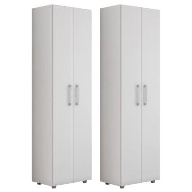 Imagem de Kit 2 Armários Lavanderia Multiuso Beatriz 2 Portas Branco - Abmaza