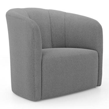 Imagem de Poltrona Decorativa Living Abby Bouclê Cinza Escuro - Abmaza