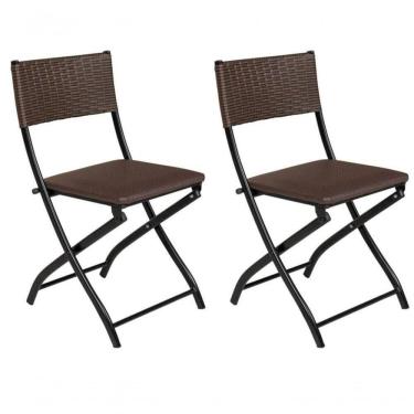 Imagem de Cadeira Dobravel Bar, Lanchonete Castanho - Kit 2 Pc