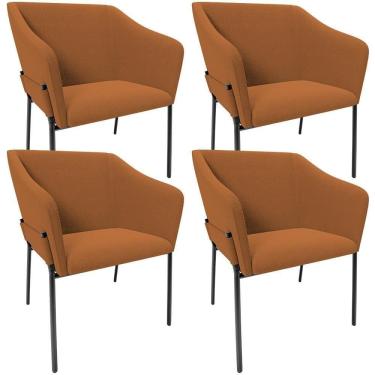 Imagem de Kit 4 Cadeiras Para Sala De Jantar Estar Living Olívia L02 Bouclê Terracota - Lyam Decor