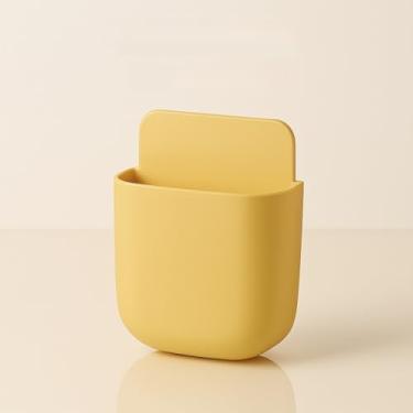 Imagem de Organizador de parede, controle remoto autoadesivo, telefone, caneta, lápis, pincel de maquiagem e suporte de óculos (amarelo-sol)