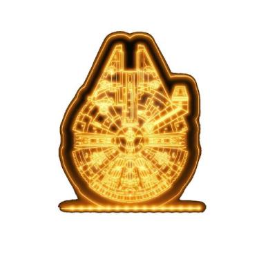 Imagem de Luminaria LED - Nave Millenium Falcon 3D - Persona Acrilicos