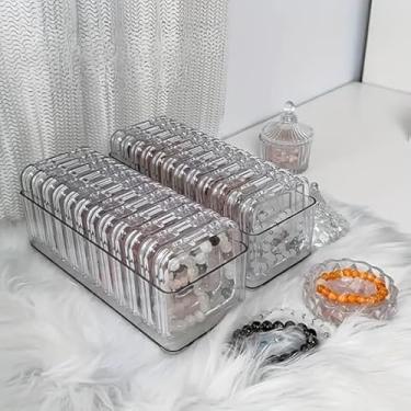 Imagem de Caixa organizadora de cabos com 12 estojos pequenos, caixa transparente para gerenciamento de cabos, organizador de fios, acessórios de joias