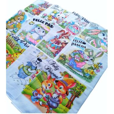 Imagem de Pano de Prato Páscoa Estampado Tamanho Grande - 12 Un - Amabile