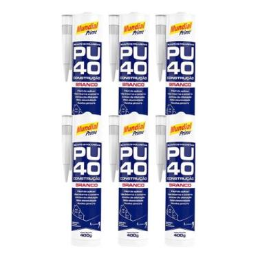Imagem de Kit 6 Selantes Construção Pu40 Branco 400g - MUNDIAL