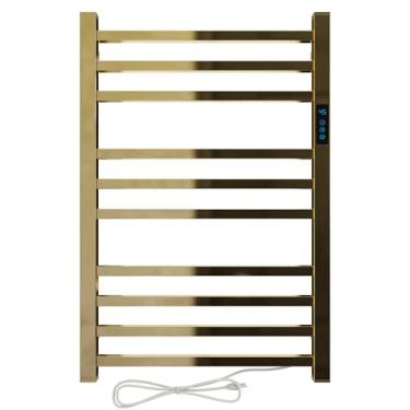 Imagem de Toalheiro Termico Quadrado Dourado Polido Timer Direito