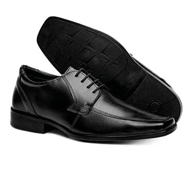 Imagem de Sapato Social Numeração Especial Masculino Quadrado Liso com Cadarço