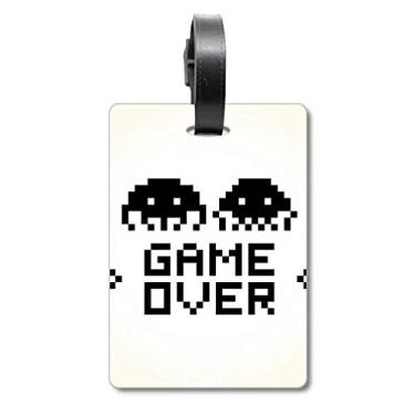Imagem de Game Over Little Monster Pixel Bolsa de mala com etiqueta para cartão de bagagem