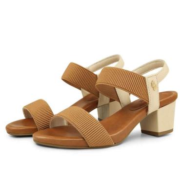 Imagem de Sandália Salto Bloco Usaflex Elástico Y8204 Conforto