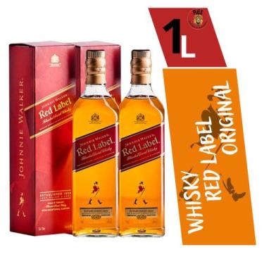 Imagem de Johnnie Walker Red Label Whisky Blended Scotch 1000 Ml - 2 Unidades