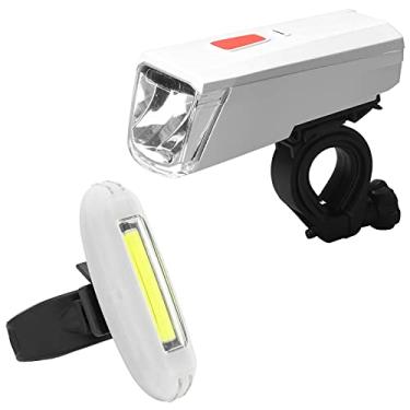 Imagem de yeacher Conjunto de luzes de bicicleta USB recarregável para bicicleta e luz traseira Farol dianteiro e traseiro para ciclismo à prova d'água Luz dupla frontal e traseira