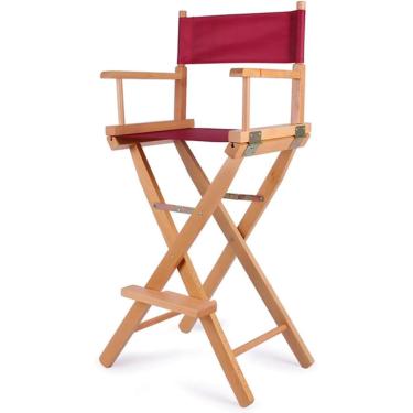 Imagem de Cadeira de diretor maquiagem ar cadeira, cadeira dobrável de diretores, cadeira portátil de madeira, cadeira dobrável de maquiagem ar, vermelho