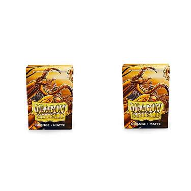 Imagem de 2 Packs Dragon Shield Matte Mini Japanese Orange 60 ct Card Sleeves Value Bundle!