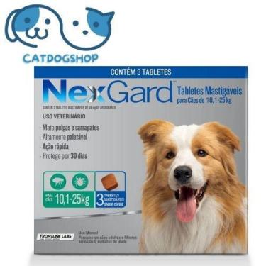 Imagem de Antipulgas e Carrapatos NexGard p/ Cães de 10,1 a 25kg - 3UN Tabletes 