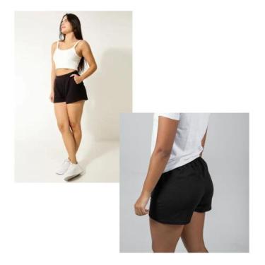 Imagem de Kit 2 Bermuda Shorts Meletinho Moda Blogueira - Max Revest, Preto, Pre