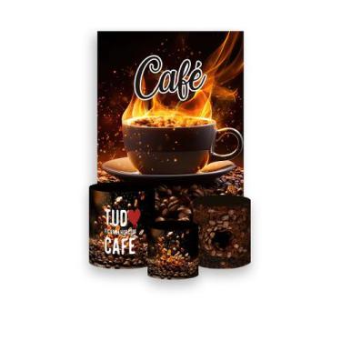 Imagem de Painel De Festa Vertical 1,50 x 2,20 + Trio De Capas Cilindro - Café e