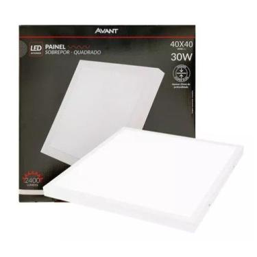 Imagem de Kit 05 painel paflon led 30w quad sobr 40x40 6500k biv avant