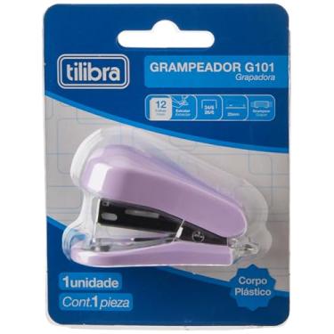 Imagem de Tilibra - Grampeador 12 Folhas Mini com Extrator G101 Lilás