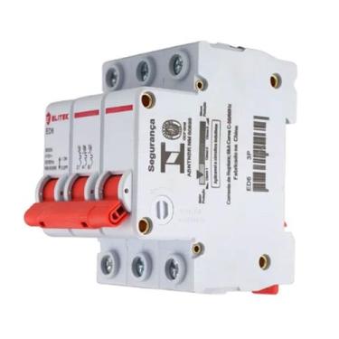 Imagem de Disjuntor Trifásico 3 Polos Tripolar 25A Din 6kA Elitek