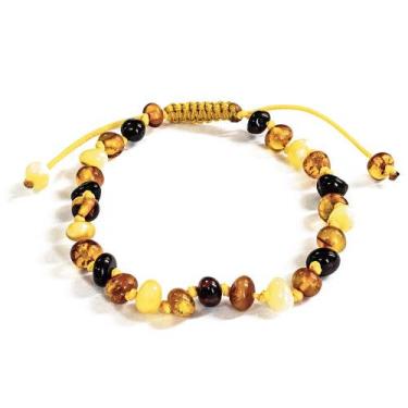 Imagem de Pulseira e Tornozeleira Regulável (15cm) Âmbar Báltico Misto Polido - 