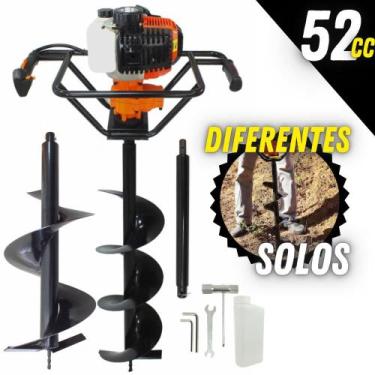 Imagem de KIT Perfurador de Solo Vulcan VPS520 2T 52CC 2,5CV com Broca 80x20cm +