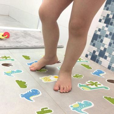 Imagem de Adesivo Piso Banheiro Antiderrapante Infantil Dinossauro Baby - Quarti