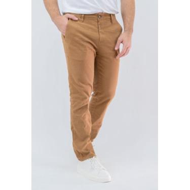Imagem de Calça Chino Masculina Casual De Veludo Cotelê Slim - Opus, Marrom, 44