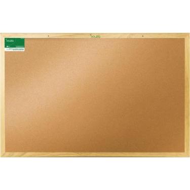 Imagem de Quadro de Aviso Moldura de Madeira Cortiça Standard 90X60CM - Souza