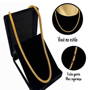 Imagem de Cordão Masculina Rabo De Dragão Corrente Banhada Ouro 18k - Azmar Semi