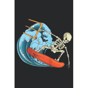 Imagem de Kitesurfing Kiteboarding Skeleton Raglan Baseball Quote: Lined Journal Notebook To Do Schedule, Medium 6x9 Inches, 100 Pages, Printed Cover