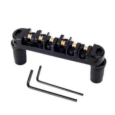 Imagem de Banworks Ponte de rolo de bloqueio elétrico Tune-O-Matic Roller Saddle Bridge 51,5 mm (2-1/81.3 cm) Espaçamento de cordas para guitarras EPI Epiphone/Gibson LP Les Paul/SG/ES JT/GDQQ-02 Preto
