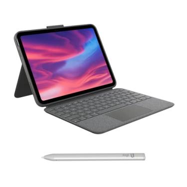 Imagem de Kit Logitech Capa Combo Touch iPad 10 + Crayon Prata