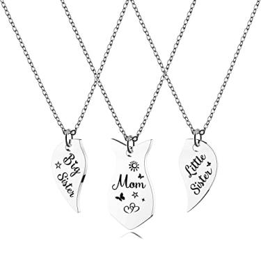 Imagem de HOFOYA Conjunto de colar de irmãs Best Friends Forever combinando BFF para 2, 3 e 4, colares para mãe e filha, colar da amizade, presente de aniversário de Natal para mulheres adolescentes e irmãs