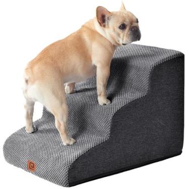 Imagem de Rampa de Escadas para Cães Pequenos EHEYCIGA - 40cm, 3 Degraus, Curva