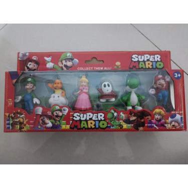 Imagem de Kit com 6 Bonecos Super Mario - 12 cm - Minisclub