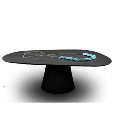 Imagem de Mesa de jantar Cone Organica 160x90cm Base Ébano Tampo Ébano - Modelar