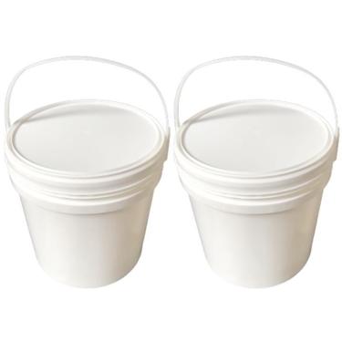 Imagem de Balde Plástico 10L Alça Plástica Margarina 2 Pçs