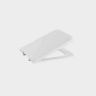 Imagem de Kit 3 Assentos Sanitário com Queda Amortecida Inspira Square Roca Branco Brilhante