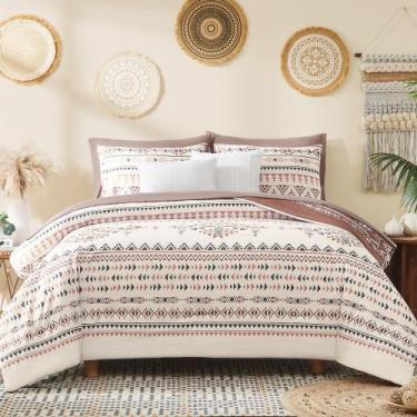 Imagem de Conjunto de edredom Geniospin King Size Boho Bed em uma bolsa de 7 peç