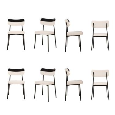 Imagem de Kit com 8 Cadeiras para Sala de Jantar Mona Yescasa Palha Corriente /Preto