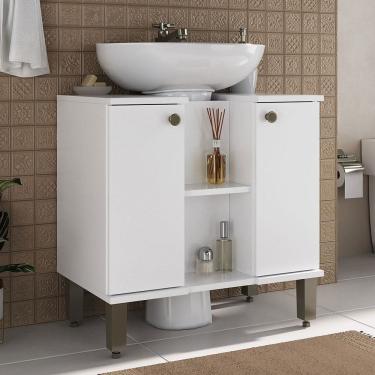 Imagem de Armário de Banheiro Monte Carlo 2 Portas Branco - Ozini Móveis