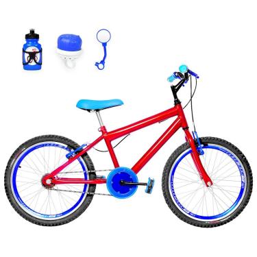 Imagem de Bicicleta Infantil Aro 20 Aero + Kit Passeio Vermelha E Azul