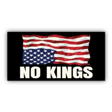 Imagem de Magnetic America is in Distress Adesivo No Kings Upside Down Bandeira Americana Ímã Preto, Uso Interno e Externo, para Para-choques, Geladeira, Porta de Cruzeiro, Carro, Caminhão 19 x 9,5 cm