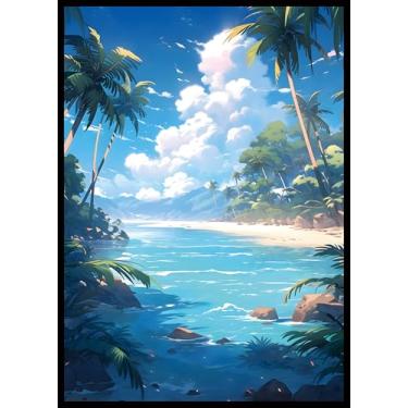 Imagem de MTG Card Sleeves - Tropical Island(Green Blue) - Fantasy Dual Lands Series - Ultra Clear Front & Matte Finish Back, 100 Count Standard Size TCG Art Sleeves for Magic The Gathering