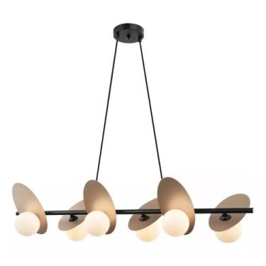 Imagem de luminária  Pendente alto requinte Tipo Ibira Nude Preto, Preto e nude