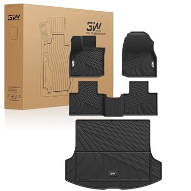 Imagem de 3W Tapetes de chão e forro de carga para RX/RX350/RX 350h/RX500h 2023-2024 2025, TPE para todos os climas forro de chão e tapetes de porta-malas de 1ª e 2ª fileiras tapetes de carro e tapete de carga