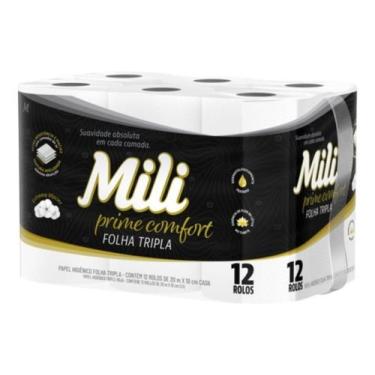 Imagem de Kit c/ 6 Papel Higienico Mili Prime Folha Tripla Neutro 12