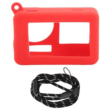 Imagem de Estojo de Silicone para Câmera, Resistente a Quedas Estojo Protetor de Silicone para Câmera Com Tecnologia de Botão Em Relevo Anti-riscos para Osmo Action 3 (Vermelho)